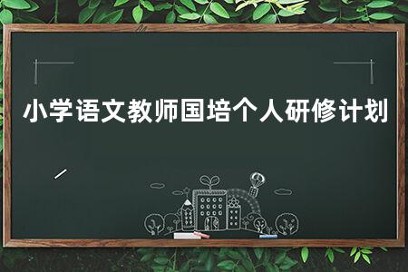 小学语文教师国培个人研修计划