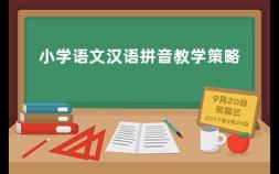 小学语文汉语拼音教学策略 探究小学语文汉语拼音教学的有效策略