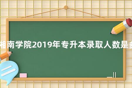 湘南学院2019年专升本录取人数是多少