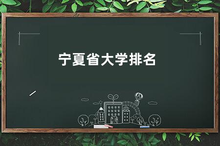 宁夏省大学排名