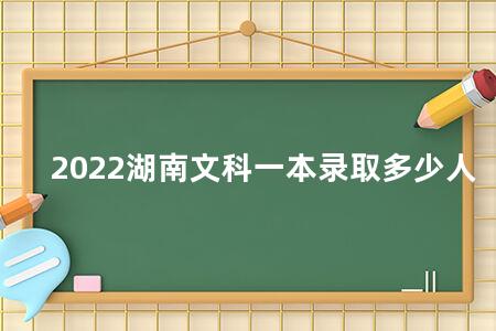 2022湖南文科一本录取多少人