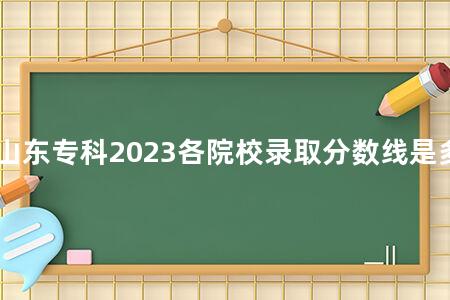 山东专科2023各院校录取分数线是多少