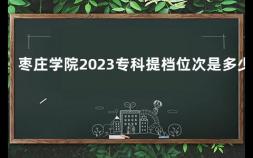 枣庄学院2023专科提档位次是多少 枣庄学院属于几本啊