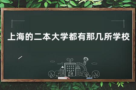 上海的二本大学都有那几所学校