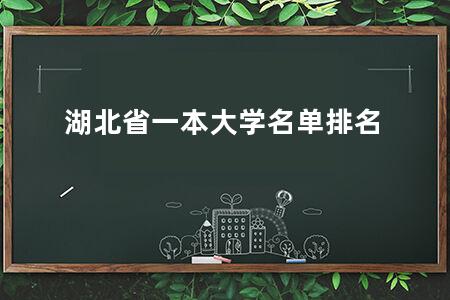 湖北省一本大学名单排名