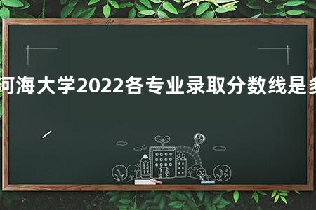 河海大学2022各专业录取分数线是多少
