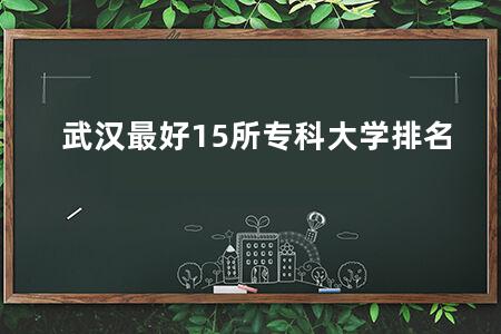 武汉最好15所专科大学排名