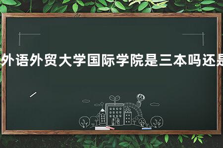 广东外语外贸大学国际学院是三本吗还是二本