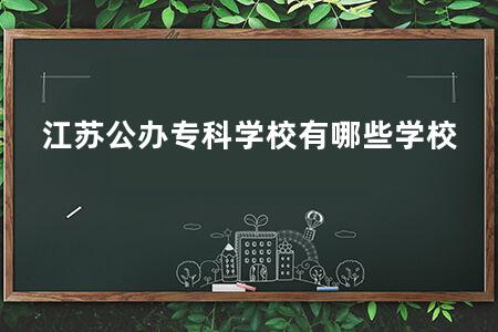 江苏公办专科学校有哪些学校